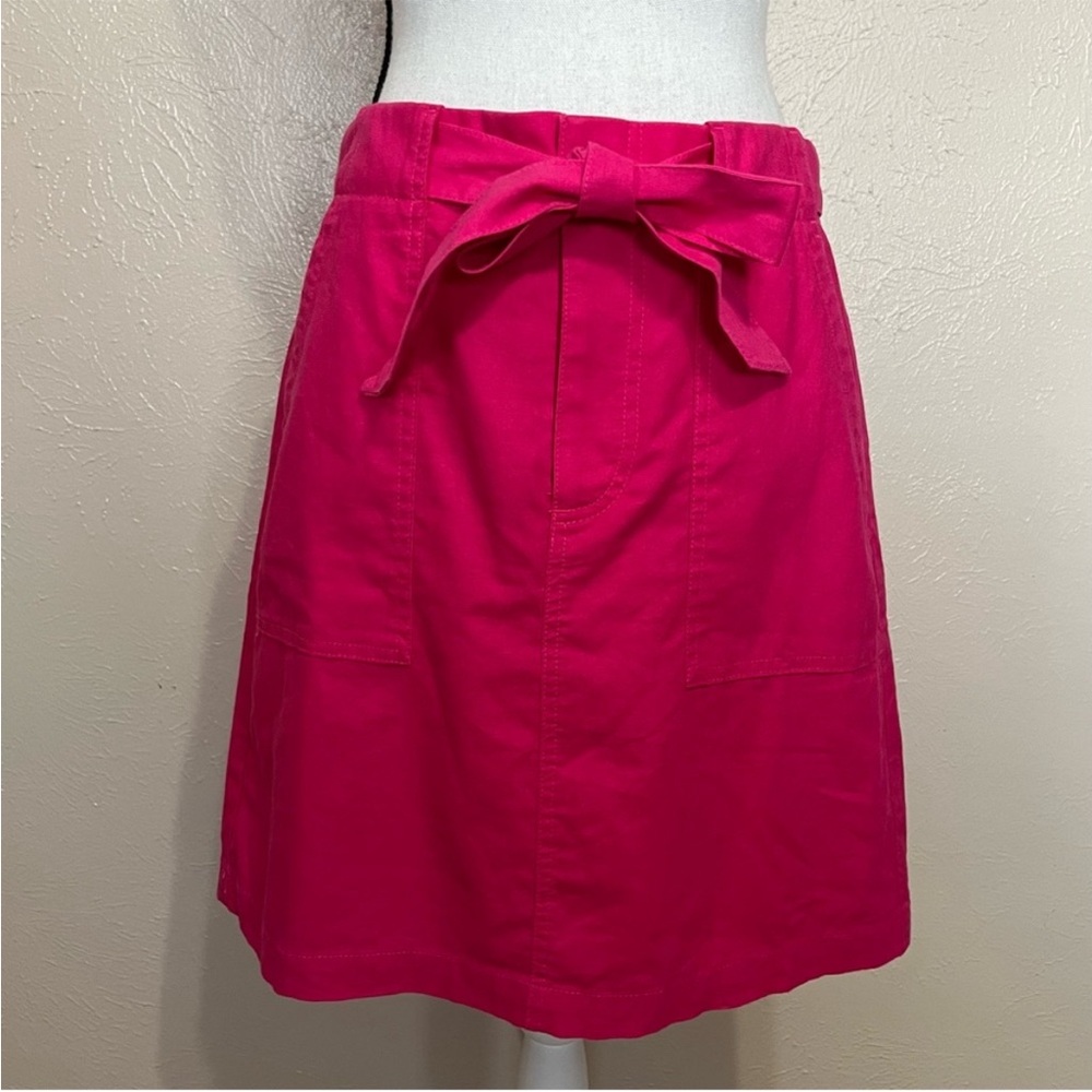 J. Crew Pink A-Line Knee-Length Skirt with Tie Front for Casual Work